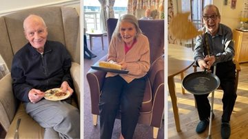 Dundee care home Residents enjoy a flipping good Pancake Day